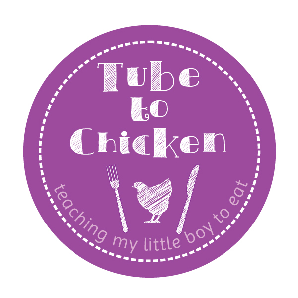 Tube to Chicken Logo with an illustrated chicken and cutlery